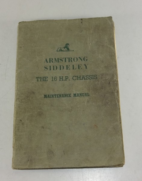 Betriebsanleitung / Owners Manual Armstrong Diddely 16 H.P. Baujahr 1938-1941