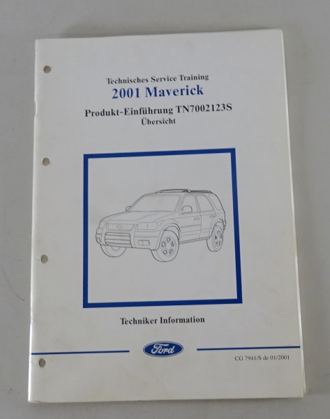 Service Info Einführung Ford Maverick von 01/2001