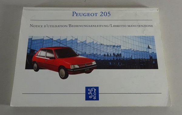 Betriebsanleitung / Handbuch Peugeot 205 incl. GTI / CTI / Cabrio Stand 08/1993