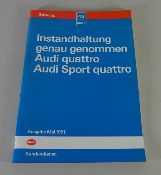 Werkstatthandbuch Instandhaltung genau genommen Audi Quattro, Sport Quattro 1984