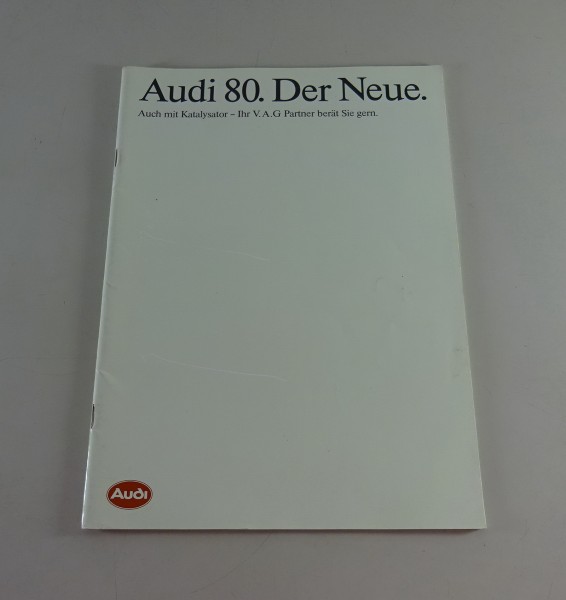 Prospekt / Broschüre Audi 80 B3 Stand 09/1986
