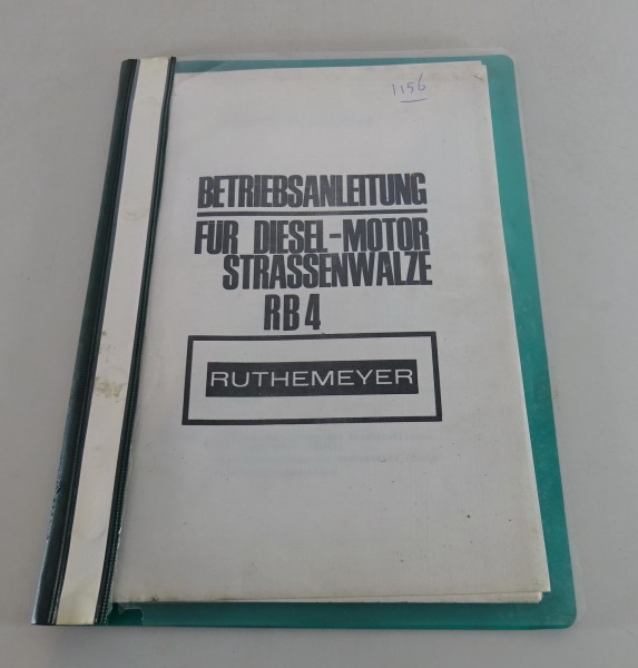 Betriebsanleitung mit Teilekatalog Ruthemeyer Diesel - Motor Straßenwalze RB 4