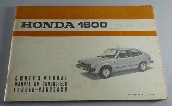 Betriebsanleitung / Owner´s Manual Honda Accord 1600 Stand 1976