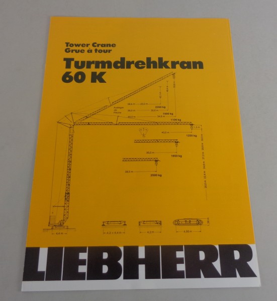 Datenblatt / Technische Beschreibung Liebherr Turmdrehkran 60 K von 03/1984