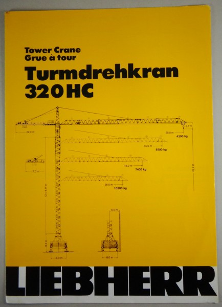 Datenblatt / Data sheet Liebherr „Turmdrehkran 320 HC" Stand 04/1981