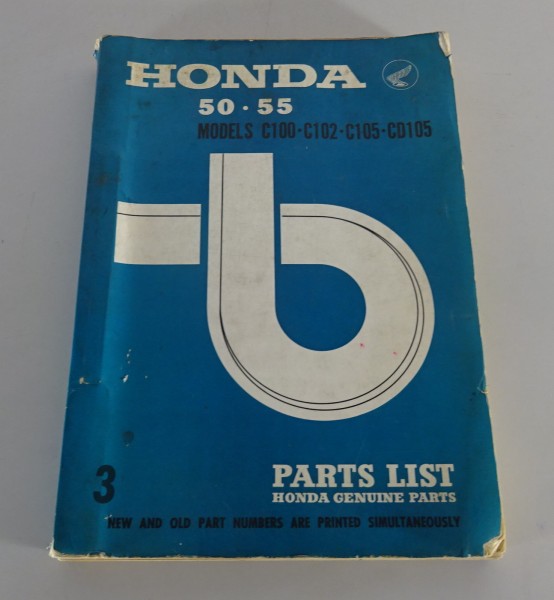 Spare Parts-Catalog Honda 50 / 55 Types C100 / C102 / C105 / CD105 from 1966