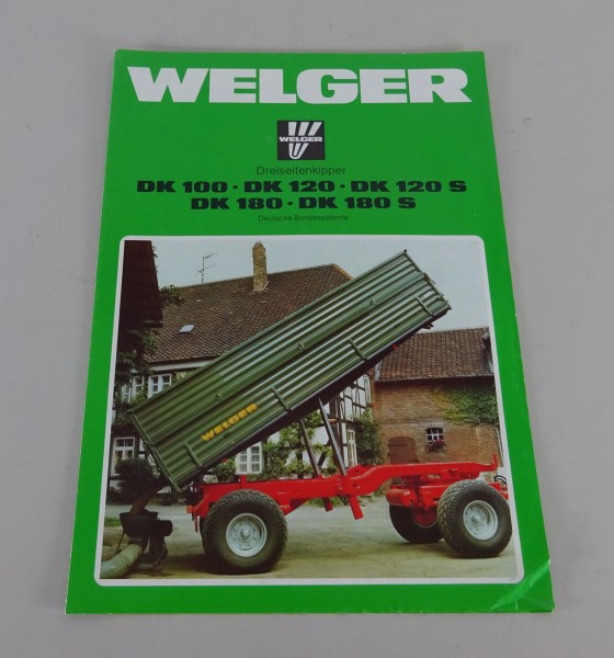 Prospekt Welger Dreiseitenkipper DK 100 / 120 / 120 S / 180 / 180 S Stand 8/1983