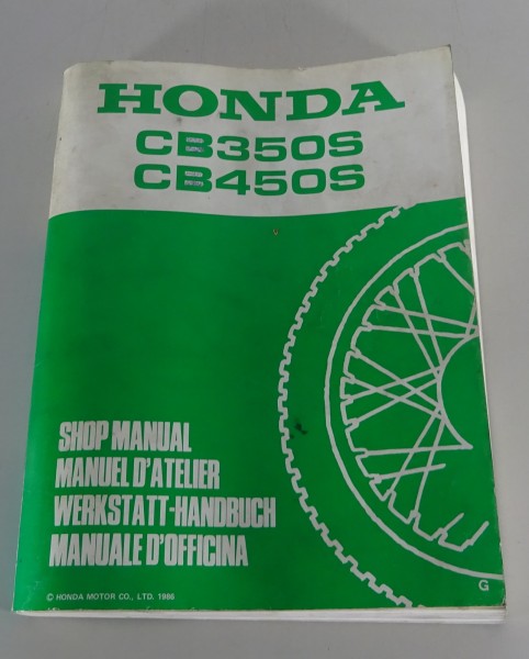 Werkstatthandbuch / Workshop Manual Honda CB 350 S, CB 450 S Stand 1986