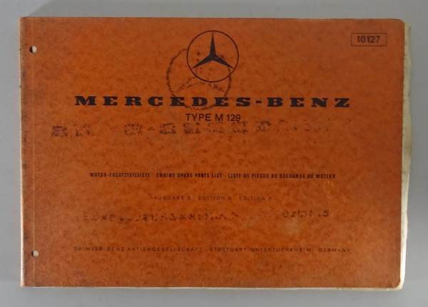 Teilekatalog Mercedes Benz Motor M129 250 SE SL W108 W111 R113 Stand 01/1967