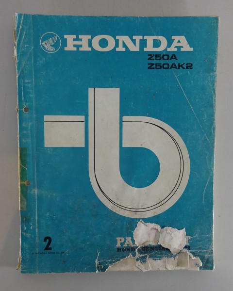 Teilekatalog / Parts List Honda Monkey Z 50 A / Z 50 AK 2 Stand 1974