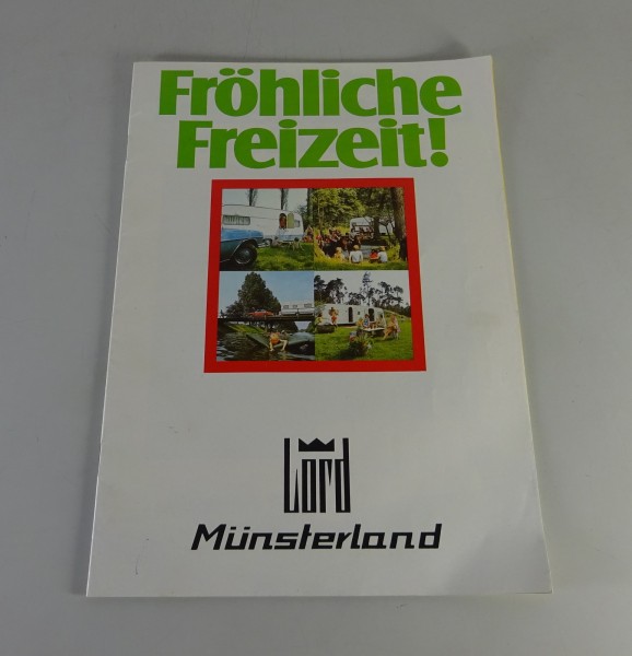 Prospekt / Broschüre Wilhelm Saure Wohnwagen Serie Münsterland + Lord Stand 1974