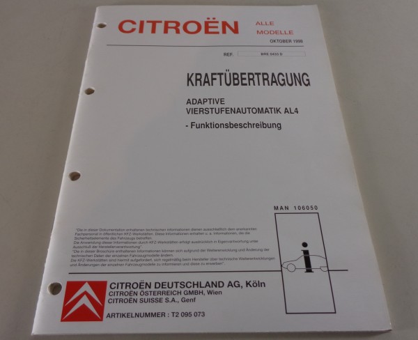 Werkstatthandbuch Citroen ZX / Xsava / etc. | Adaptive Vierstufenautomatik AL 4