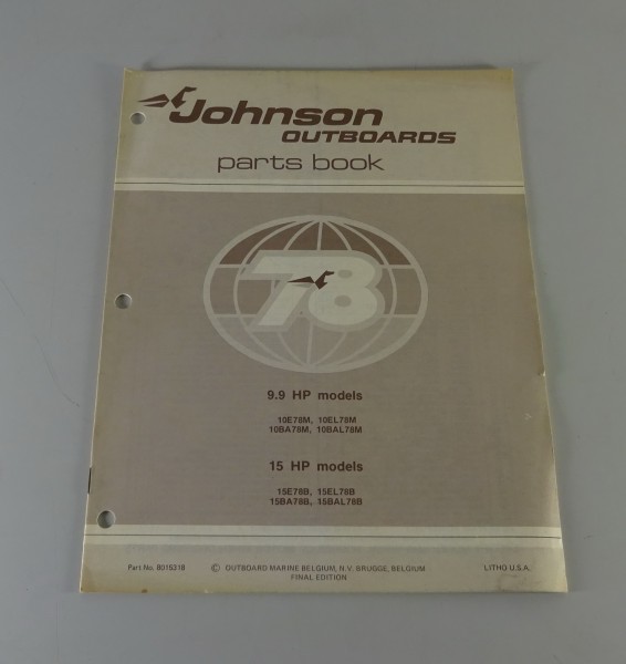 Teilekatalog OMC Johnson Outboards 9.9 / 15 PS Models von 1978