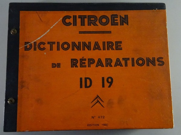 Werkstatthandbuch / Reparaturhandbuch Citroen ID 19 | FRA | Stand 1960