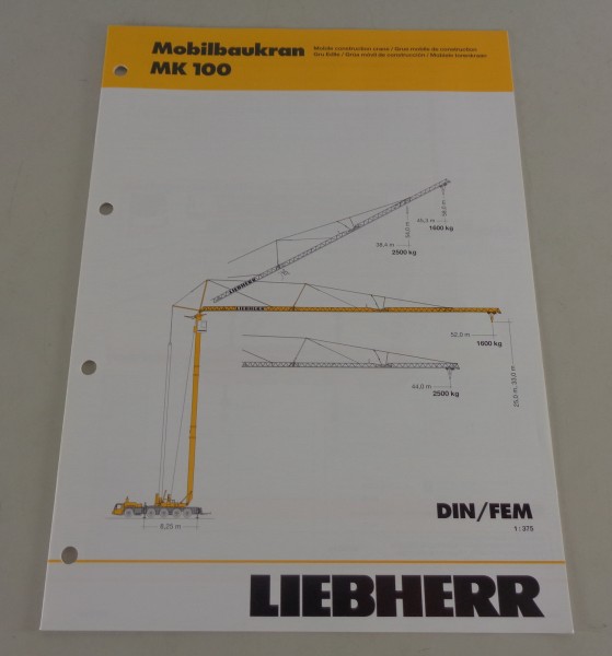 Datenblatt / Technische Beschreibung Liebherr Mobilbaukran MK 100 von 03/2004