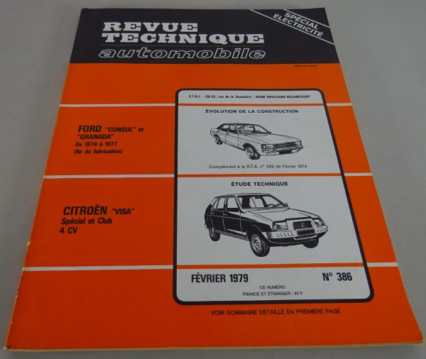 Reparaturanleitung Revue Technique Ford Consul & Granada / Citroen Visa von 1979