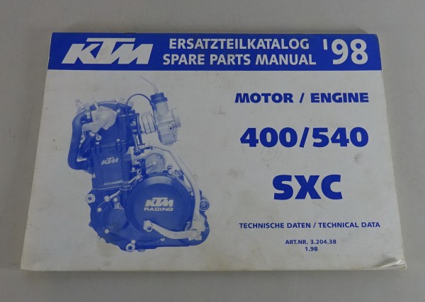 Teilekatalog Motor KTM 400 / 540 SXC Modelljahr 1998 Stand 01/1998