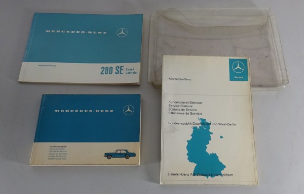 Bordmappe + Betriebsanleitung Mercedes Benz 280 SE Cabrio + Coupe W111 06/1968
