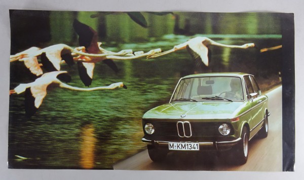 Originales Poster BMW 1502 / 1602 / 1802 / 2002 aus den 70er Jahren