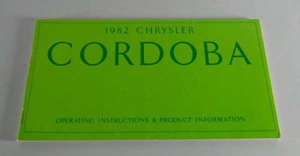 Owner´s Manual / Handbook Chrysler Cordoba Stand 1982