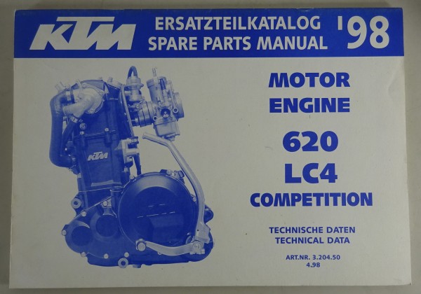 Teilekatalog Motor KTM 620 LC4 Competition Modelljahr 1998