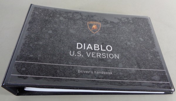 Owner's Manual / Handbook Lamborghini Diablo U.S. Version printed 1998