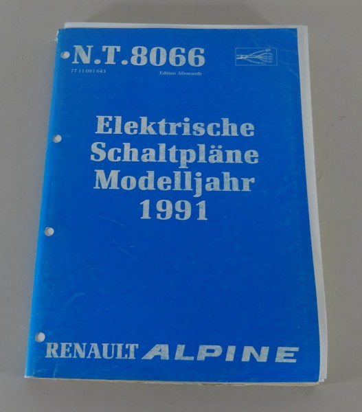 Werkstatthandbuch / Elektrische Schaltpläne Renault Alpine A610 Turbo Stand 1991