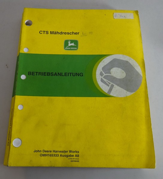 Betriebsanleitung / Handbuch John Deere CTS Mähdrescher
