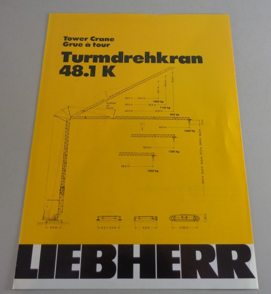 Datenblatt / Technische Beschreibung Liebherr Turmdrehkran 48.1 K von 06/1980