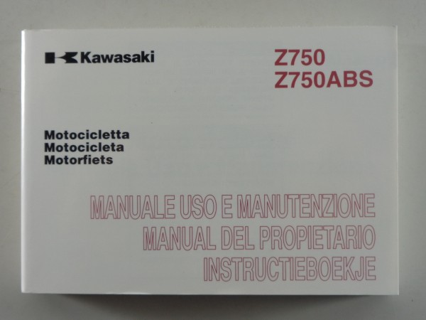 Manual Kawasaki Z 750 / Z 750 ABS von 03/2010 IT / ES / NL