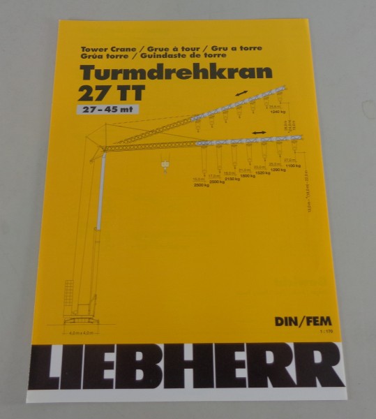 Datenblatt / Technische Beschreibung Liebherr Turmdrehkran 27 TT von 03/2001