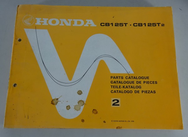 Teilekatalog / Parts List Honda CB 125 / CB 125 T 2 Stand 1978