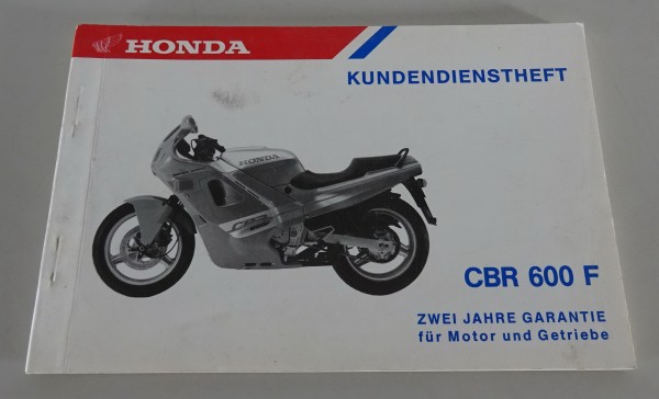 Scheckheft / Kundendienstheft Honda CBR 600 F Stand 9/1987