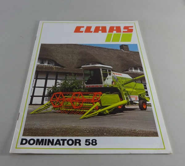 Prospekt / Broschüre Claas Mähdrescher Dominator 58 Stand 09/1983