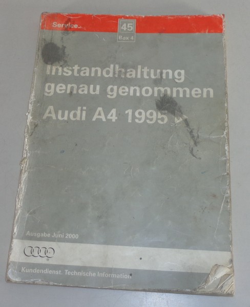 Werkstatthandbuch Instandhaltung Audi A4 B5 incl. Quattro ab 1995 Stand 6/2000