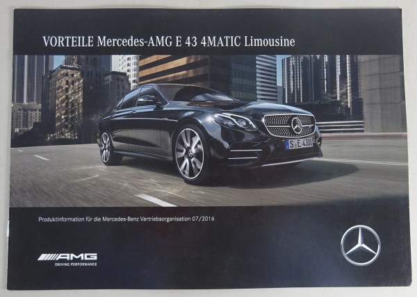 Produktinfo / Vorteile Mercedes-Benz E 43 AMG 4Matic Limousine Stand 07/2016