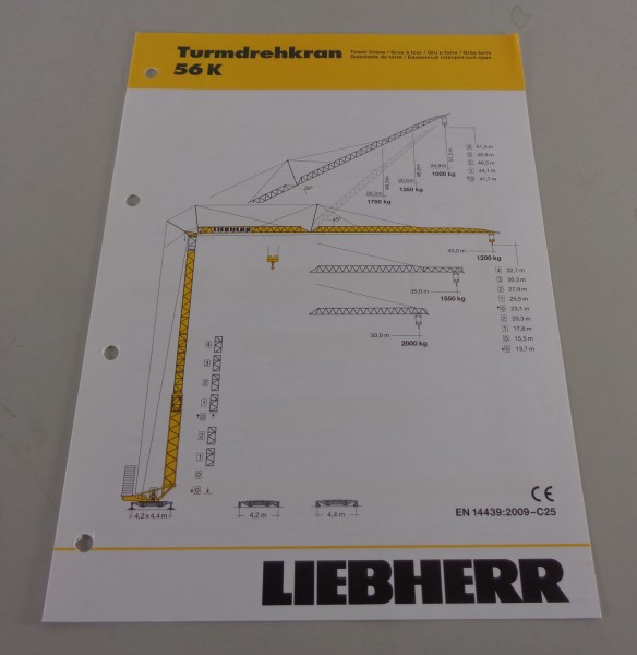 Datenblatt / Technische Beschreibung Liebherr Turmdrehkran 56 K von 02/2010