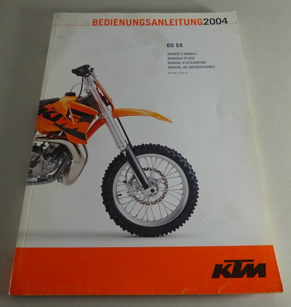 Betriebsanleitung / Handbuch KTM 65 SX Stand 2004