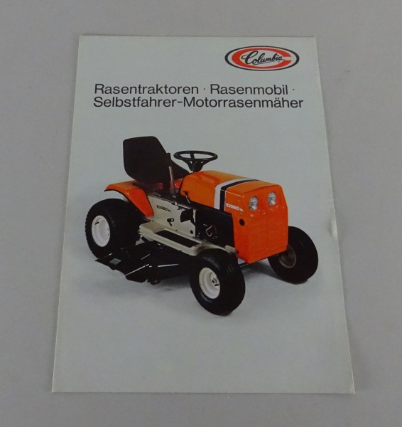 Prospekt / Broschüre Columbia Rasenmäher / Rasentraktoren Stand 1981