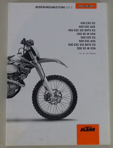 Betriebsanleitung KTM 450 EXC EU / 450 EXC AUS / 450 XC-W USA etc. Mj. 2013