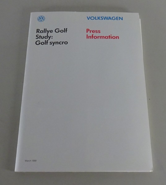 Presskit / Press-Information VW Golf 2 / II Rallye, Country, Syncro from 03/89