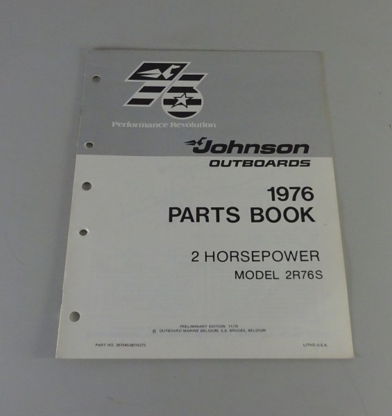 Teilekatalog OMC Johnson Outboards 2 PS Models Stand 1976