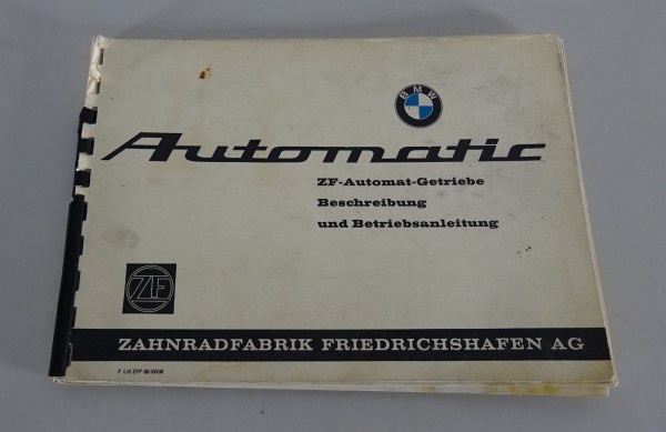 Betriebsanleitung BMW ZF Automatik-Getriebe 3 HP-12 / 3 HP-20 Stand 1969