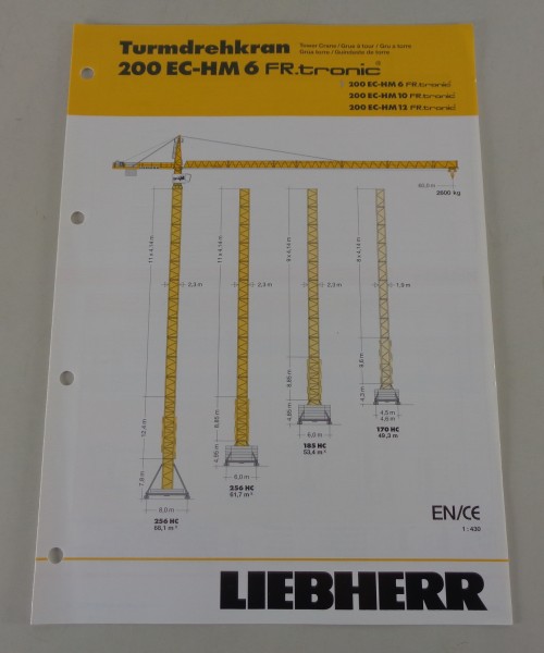 Datenblatt Liebherr Turmdrehkran 200 EC-HM 6 FR.tronic von 03/2004