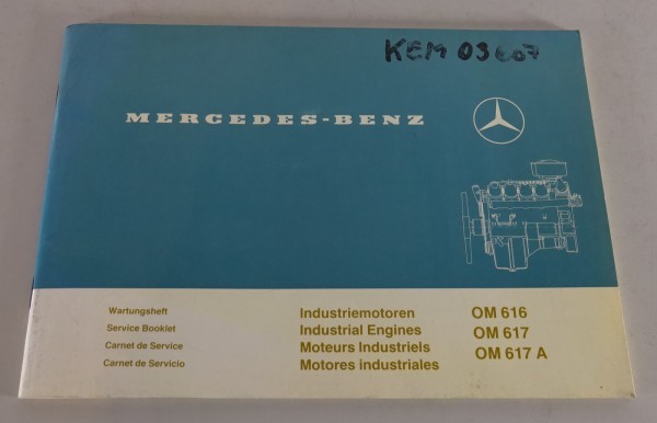 Scheckheft / Wartungsheft Mercedes Benz Industriemotor OM 616 / 617 / A von 1985