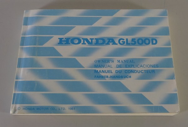 Betriebsanleitung / Fahrer-Handbuch Honda GL 500 D SilverWing Stand 1981