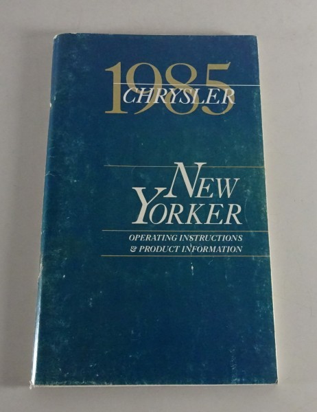 Owner´s Manual / Handbook Chrysler New Yorker Stand 1985