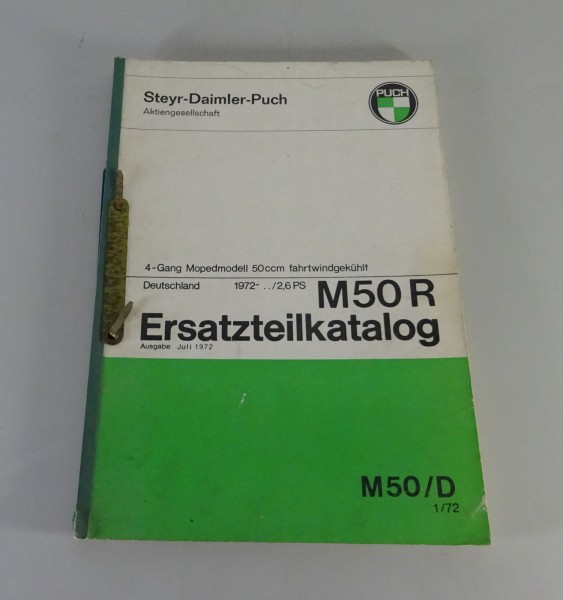 Teilekatalog Puch Moped M 50 R Racing 4-Gang Stand 07/1972