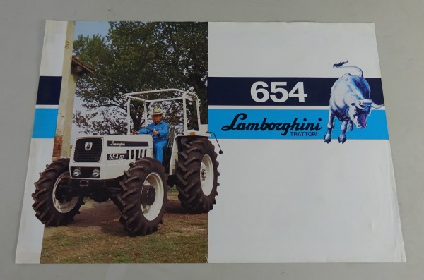 Prospektblatt Lamborghini Trattori R 654 Hinterrad / 654 DT Allrad - original