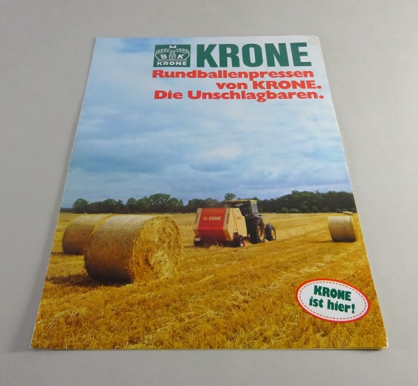 Faltprospekt / Broschüre Krone Rundballenpressen KR 100 /125 / 155